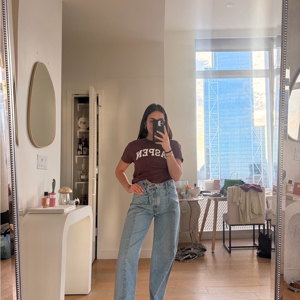 Women's High-Rise Wide-Leg Jeans in Light Blue